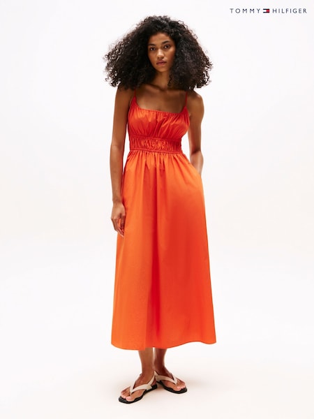 Portocaliu - Tommy Hilfiger Smock Scoop Neck Maxi Dress (W59905) | 1,341 LEI