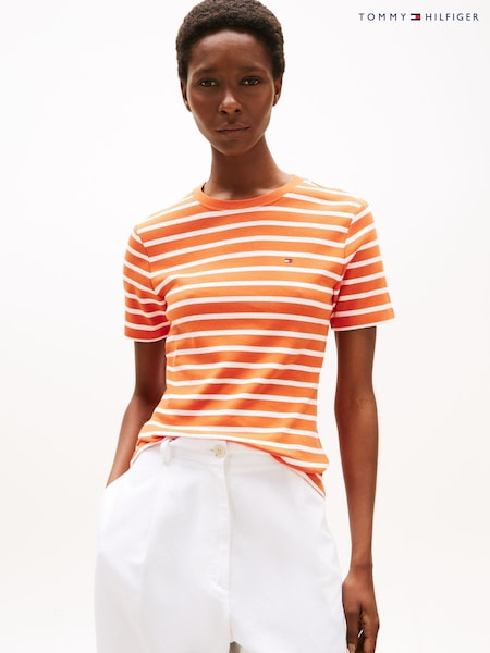 Tommy Hilfiger Orange Slim Crew Neck T-Shirt (W59907) | €64
