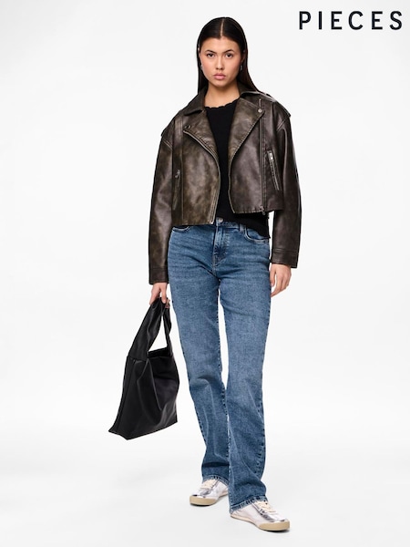 PIECES Blue Mid Rise Straight Leg Jeans (W59935) | € 66