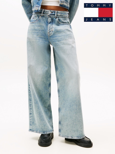 Tommy Jeans Blue Charlie Belted Mid Rise Loose Jeans (W60081) | €128