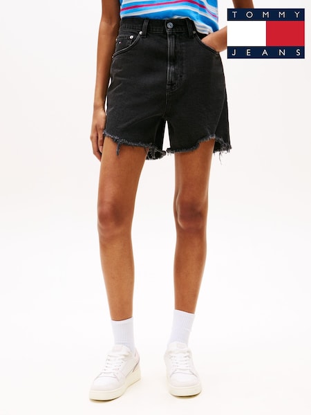 Tommy Hilfiger Black Distressed Mom Shorts (W60090) | ₪327