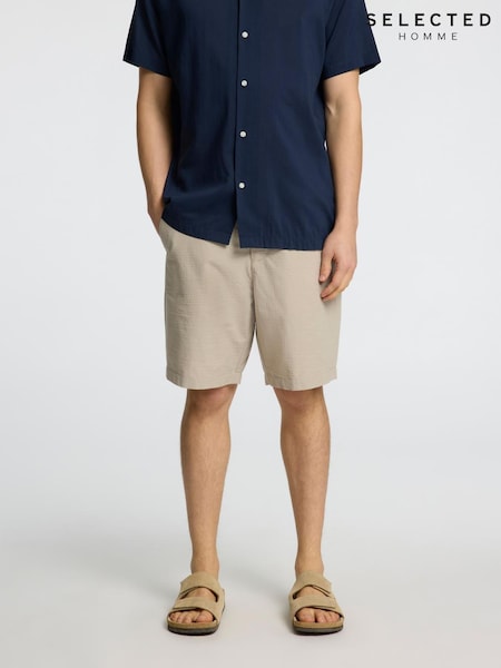 Selected Homme Natural Seersucker Shorts (W60160) | R$ 445