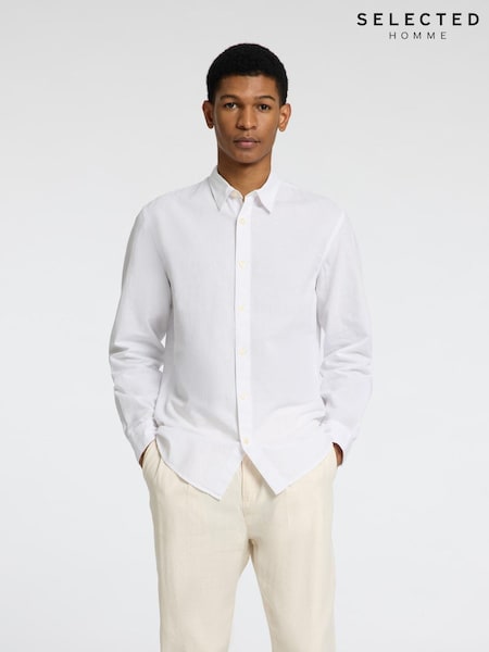 Selected Homme White Long Sleeve Shirt (W60163) | R$ 445