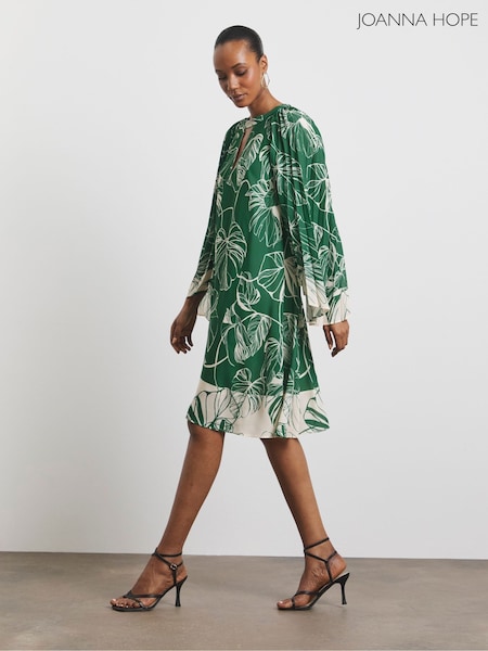 Joanna Hope Green Pleated Sleeve Shirt Dress (W60236) | €95