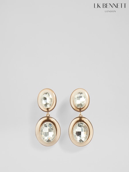 LK Bennett Gold Callie Acrylic Blend Resin Crystal Statement Jewellery Set (W60251) | R$ 485