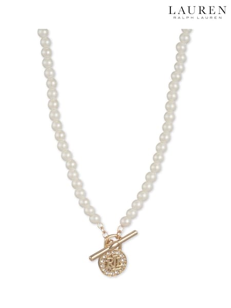 Lauren Ralph Lauren Gold Tone 17 6Mm Prl Padlock Pendant  Necklace (W60263) | €102