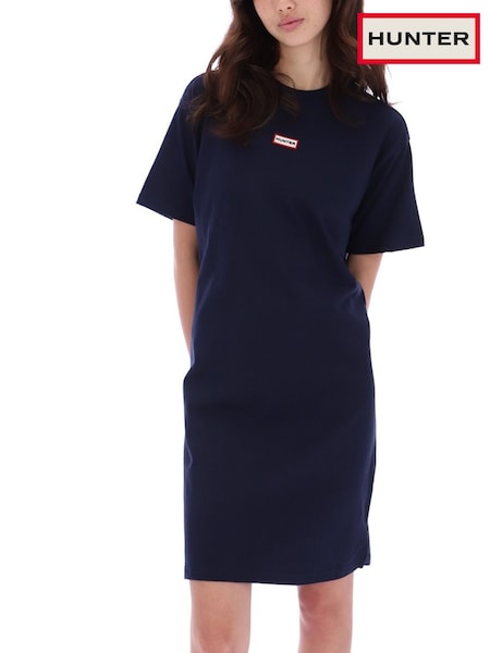 כחול  - Hunter Blue Carron 100% Cotton T-Shirt Dress (W60276) | ‏176‏₪