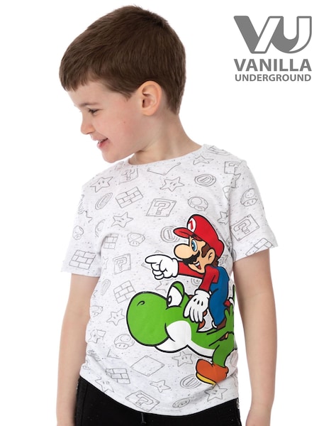 Vanilla Underground Grey Boys Nintendo Super Mario and Yoshi Short Sleeved T-Shirt (W60293) | €19