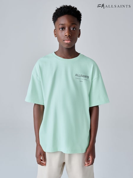 أخضر نعناعي - smALLSAINTS Oversized Underground Crew Neck Cotton T-Shirt (W60334) | ‏115 د.إ.‏ - ‏ 147‏ د.إ.