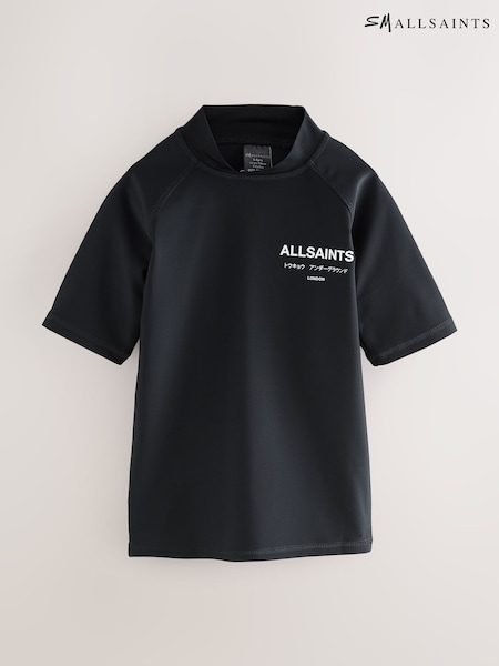 smALLSAINTS Black Underground Short Sleeve Rash Vest (W60339) | AED115 - AED147