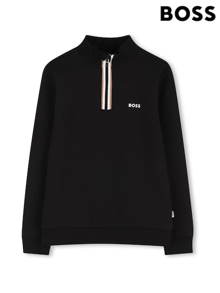 BOSS Black Logo Quarter Zip Sweatshirt (W60421) | 654 QAR - 790 QAR