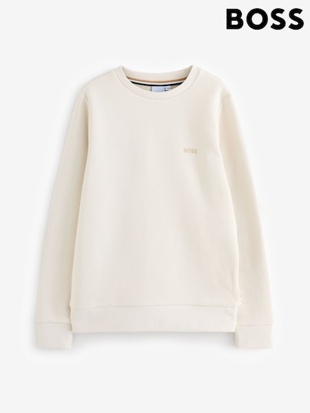 BOSS Natural Logo Crew Neck Long Sleeve Sweatshirt (W60424) | 455 QAR - 563 QAR