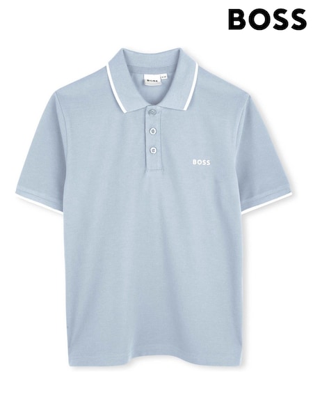BOSS Blue Logo Short Sleeve Polo Shirt (W60425) | 335 QAR - 426 QAR