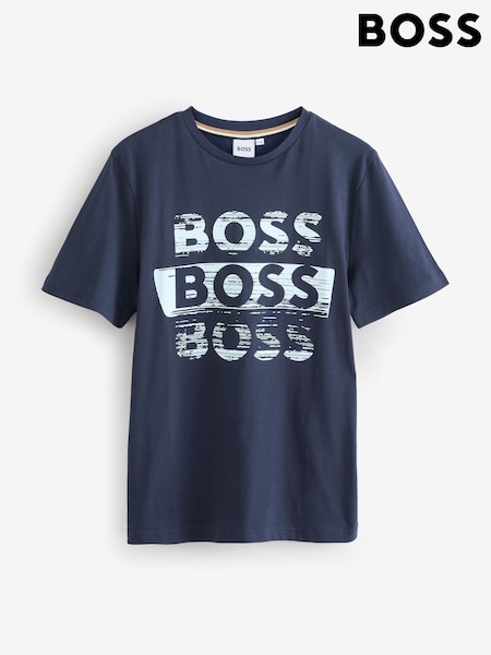 BOSS Blue Logo Short Sleeve T-Shirt (W60426) | 313 QAR - 398 QAR