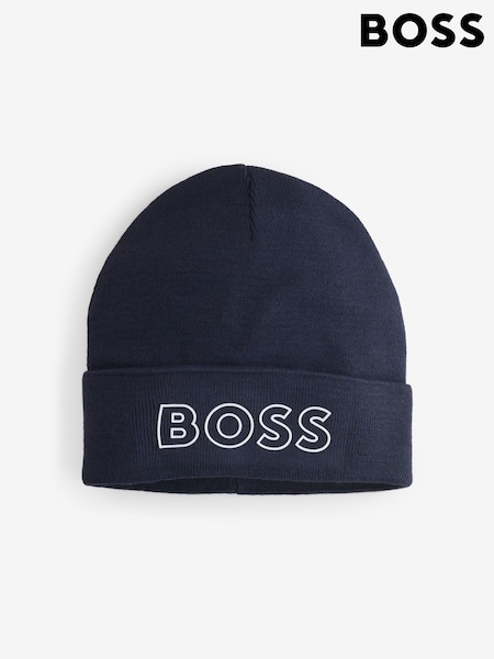 BOSS Blue Logo Beanie Hat (W60430) | AED320 - AED379