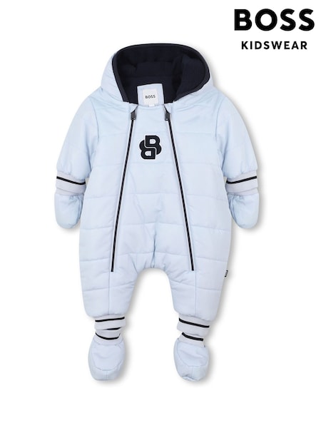 Azul - BOSS Logo Hooded Snowsuit (W60435) | R$ 1.975
