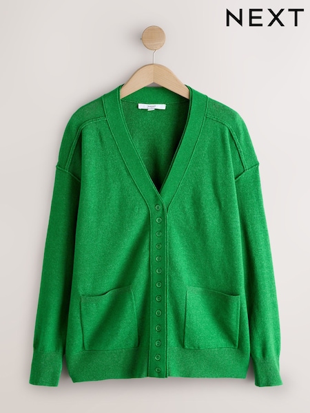 Bright Green Supersoft V-Neck Cardigan With Pockets (W60533) | AED143