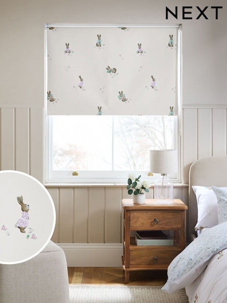 Natural Rosie Rabbit Ready Made Blackout Roller Blinds (W60552) | €31 - €72