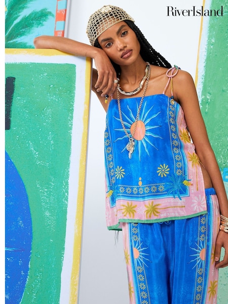 River Island Blue ATLAS Printed Cami Top (W60635) | 1,983 UAH