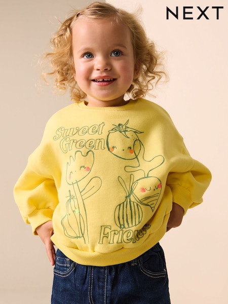 Yellow Vegetables Crew Neck Sweatshirt (3mths-7yrs) (W60675) | € 14 - € 17