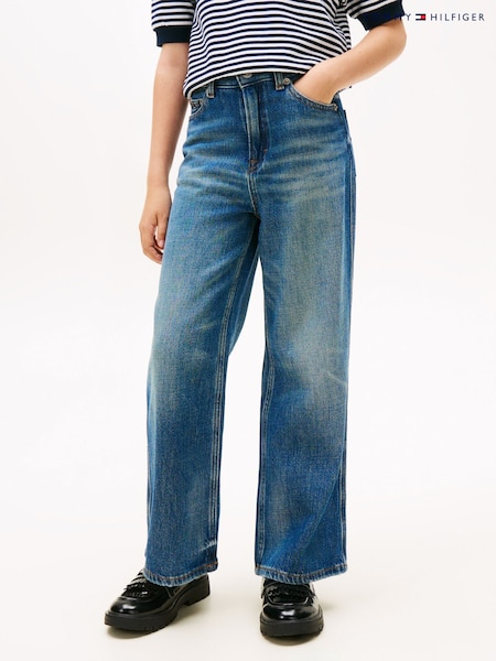 Tommy Hilfiger Blue Logo Embroidery Vintage Wash Faded Jeans (W60720) | €63 - €77