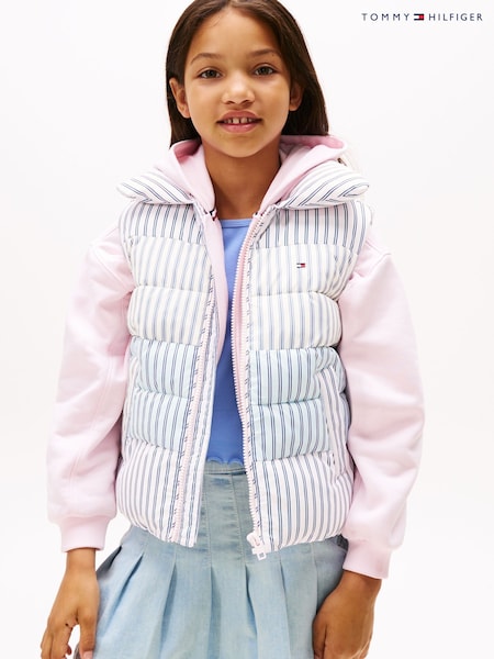 Tommy Hilfiger Purple Mixed Stripe Relaxed Quilted Gilet (W60725) | AED524 - AED641