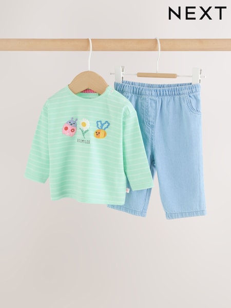 أخضر - Long Sleeve Tops and Trousers Baby 2 Piece Set (0mths-2yrs) (W60783) | ‏81 د.إ.‏ - ‏ 91‏ د.إ.
