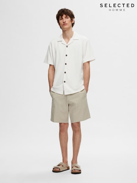 Selected Homme Revere Collar Short Sleeve Plisse Shirt (W60785) | 70 €