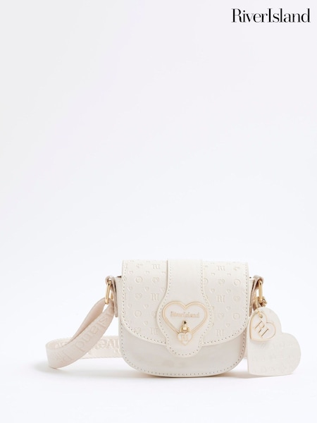 River Island Cream Girls Monogram Heartlock Bag (W60825) | AZN 50