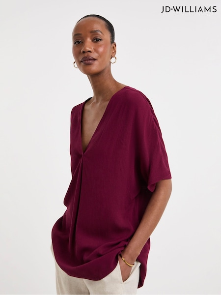 JD Williams Red Crinkle Popover Top (W60904) | €40