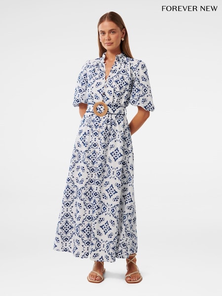 Forever New White Rhiannon Embroidered Midi Dress (W60923) | €184