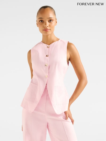 Forever New Pink Pure Linen Clementine Soft 100% Cotton Vest (W60927) | €75