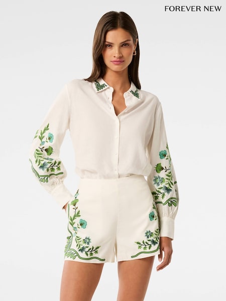 Forever New Linen Blend Rosalia Button Shirt (W60962) | 121 €