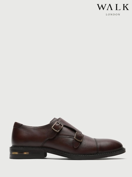Walk London Brown Oliver Monk Shoes (W60968) | €121
