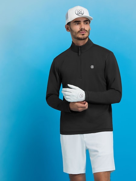 G/Fore Black Brushed Back Tech Quarter Zip Pullover Jumper (W60969) | €200