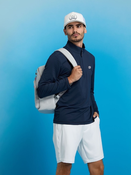 G/Fore Blue Brushed Back Tech Quarter Zip Pullover Jumper (W60980) | €200