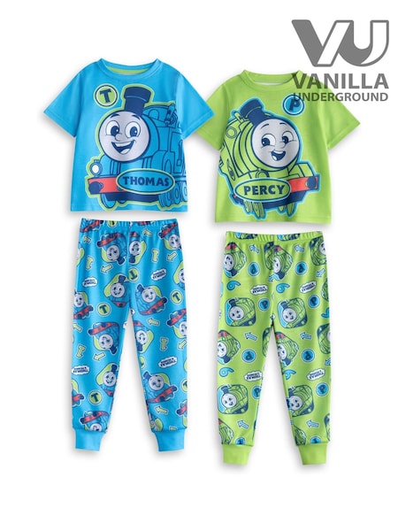 Vanilla Underground Blue Boys Thomas and Friends Multicoloured Short Sleeve Long Leg Pyjamas Set Multi-Pack of 2 (W60994) | R$ 305
