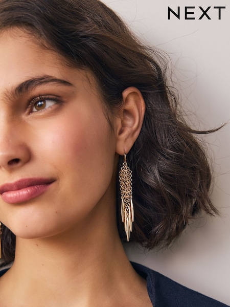 Gold Tone Chunky Tassel Earrings (W61012) | €23.50