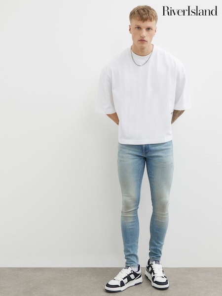 River Island Blue Spray On Skinny Jeans (W61101) | €62