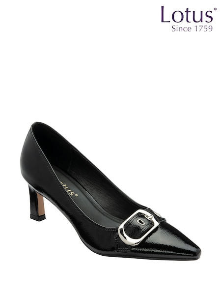 أسود - Lotus Heeled Pump Court Shoes (W61111) | ‏262 د.إ.‏