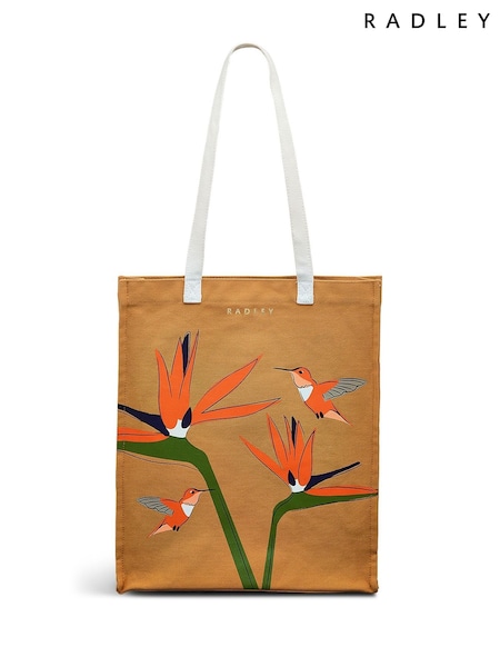 Radley Medium Birds Of Paradise Open Top Brown Tote Bag (W61130) | 216 LEI
