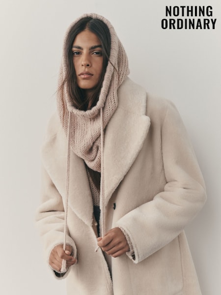 صخري بخيوط شاحبة - Nothing Ordinary Knitted Hooded Snood With Wool (W61138) | ‏255 ر.ق.