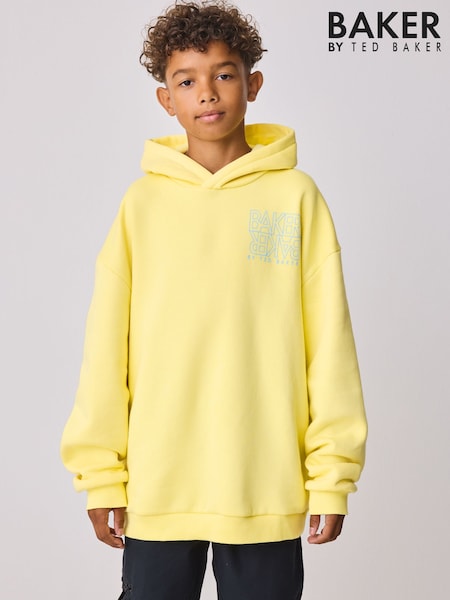 Baker by Ted Baker Oversized Yellow Graphic Hoodie (W61141) | €37 - €44