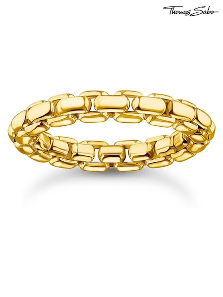 Thomas Sabo Gold Tone Box Chain Ring (W61149) | €191