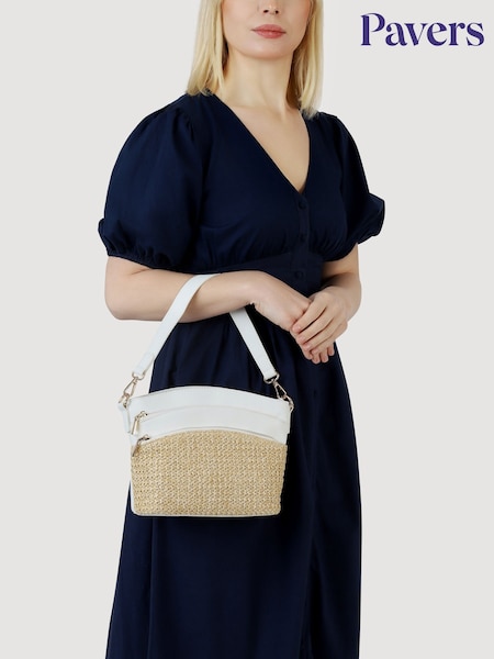 Pavers Vanilla White Adjustable Cross-Body Bag (W61248) | AED163