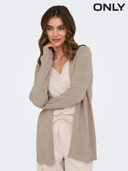 ONLY Natural Long Sleeve Open Knit Cardigan (W61306) | €37