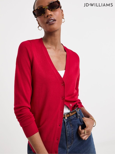 JD Williams Red V-Neck Cardigan (W61415) | €31