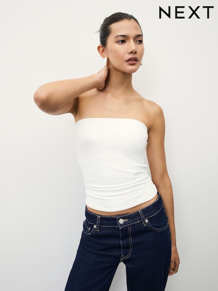 White Soft Touch Bandeau Top (W61448) | €23