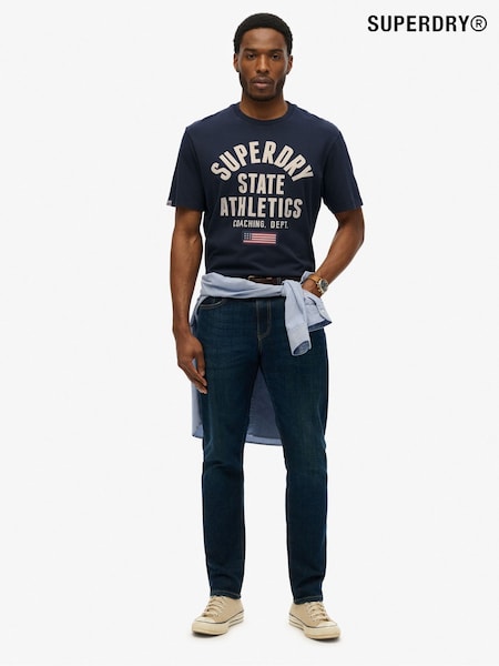 Superdry Blue 100% Cotton Athletic Essential Graphic T-Shirt (W61482) | € 45