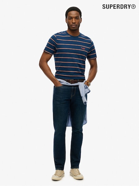 Superdry Blue 100% Cotton Essentials Stripe T-Shirt (W61489) | €35